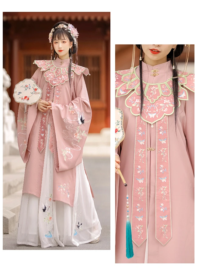 鹤归音正品原创汉服女明制中国风云肩立领飘逸超仙改良版古装套裝-tmall.com天猫-花瓣网