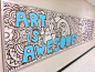 Hallway Bulletin Board "Art Is Awesome". This would be so fun for them to color in during open house or during the first day of class!: 