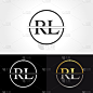 抽象字母RL标志设计矢量模板。RL字母标志设计