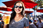 portrait of happy woman holding cup of beer outside on sunny day by Joshua Resnick on 500px