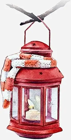 水彩红色挂灯浪漫情怀品味小资_新图网 https://www.ixintu.com