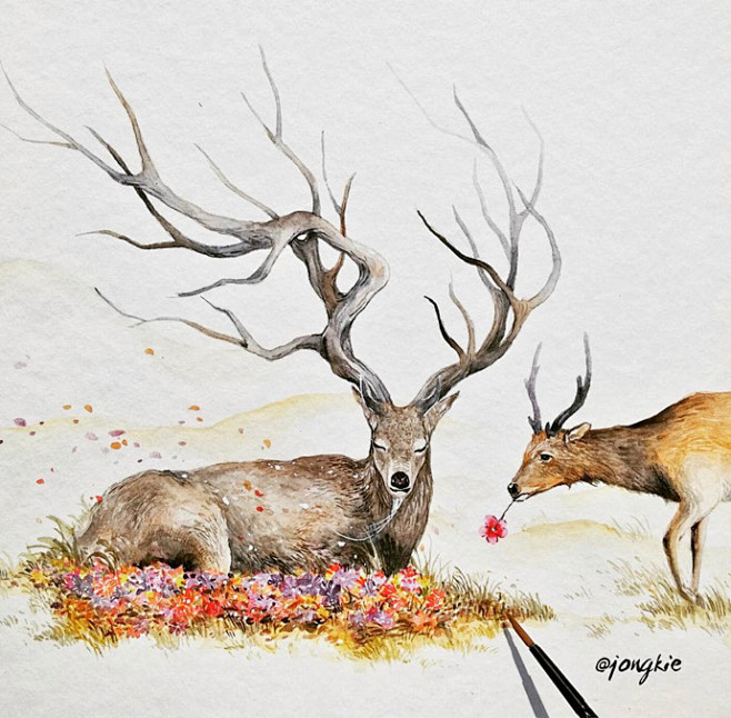 鹿是森林里行走的树。| 印尼艺术家 Lu...