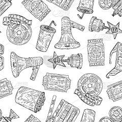 工业,电影,四方连续纹样,符号,传媒,电视机,壁纸,行动,复古