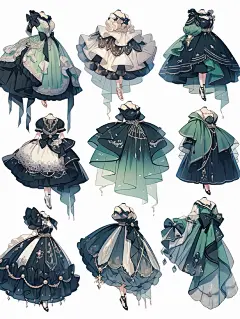 连衣裙｜oc穿搭礼服服设手帐插画素材38弹-花瓣网