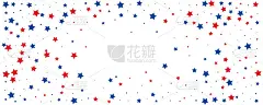 7月4日星形彩纸横幅。独立日背景