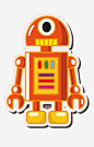 橙色闪闪发亮的机器人png免抠素材_新图网 https://ixintu.com 卡通 独眼 高科技
