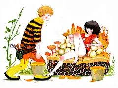 日本插画师minchi人物插画作品