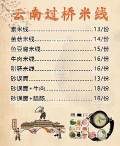 云南过桥米线  - 源文件下载【酷图网】云南过桥米线,海报,价目表,云南特色海报,过桥米线,过桥米线插画,