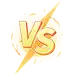 艺术字卡通立体感火光vs闪电