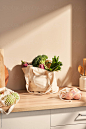 Zero Waste Bags With Groceries On Kitchen Counter