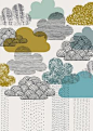 Nothing But Rain, limited edition print by Eloise Renouf  #Illustration #Print #Clouds