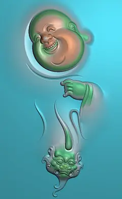 笑佛电脑精雕图JDP灰度图BMP白玉浮雕图玉雕最新款随行佛头兽牌-淘宝网