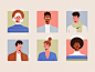 Community team diversity face people girl texture character procreate vector characters shape flat 2d illustration