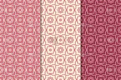 几何背景。套樱桃红无缝图案