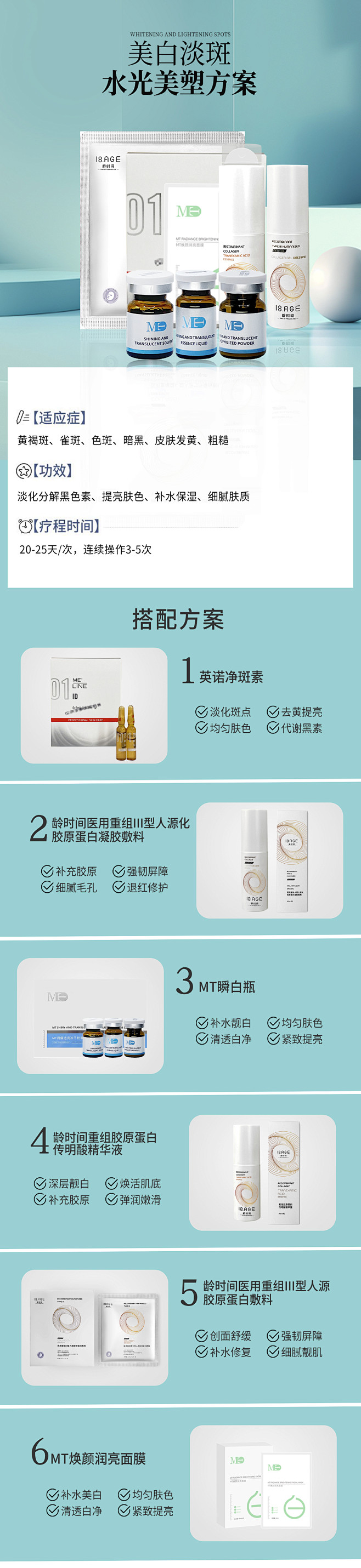 3、美白淡斑水光美塑方案详情