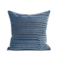 MISSLAPIN 简约现代家居布艺沙发蓝色灰线绣花方腰枕靠包靠垫抱枕-淘宝网