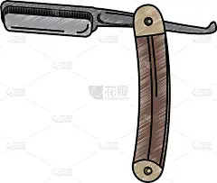 络腮胡子,剃刀,潦草,商务,古老的,彩色运动茄克,图像,模板,商店,复古