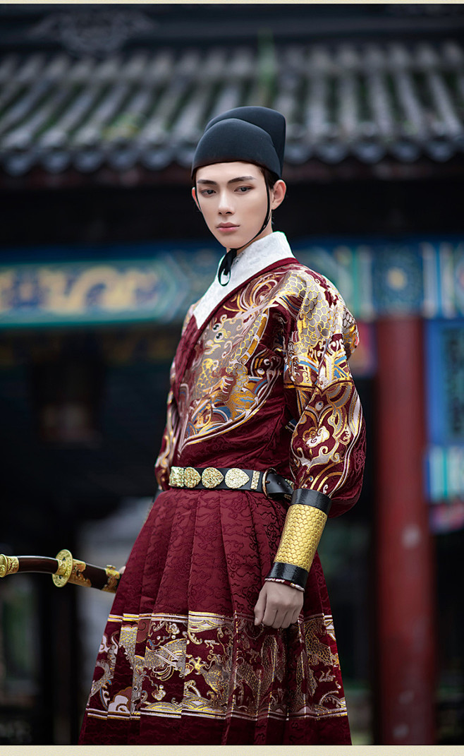 如梦霓裳汉服男装女装[关山月]二织金锦衣...