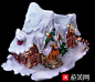 [古代场景] [上传模型] 圣诞节冰雪卡通小屋3d模型下载