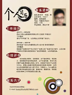 矢量商务个人简历海报