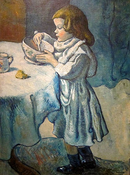 毕加索的油画人物作品欣赏《享用美食》