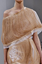 Softly draped chiffon two-piece, layered with delicate ribbon-edged thread panels; fashion details // J.W. Anderson Spring 2014