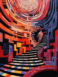 Midjourney 插画·盗梦空间