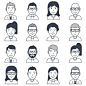 16 Free vector user avatar icons: 