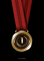 红带奖牌 金属质感 金牌徽章 荣誉奖章 设计模板PSD_平面设计_其他平面设计