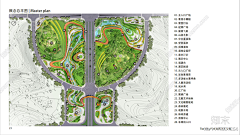 铭***采集到B.平面|公园游园+滨水河道