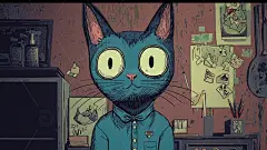 忧郁蓝猫高清模板免费下载-趣麦麦图