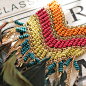 撒哈拉复古民族波西米亚风彩色多层串珠羽毛项链 