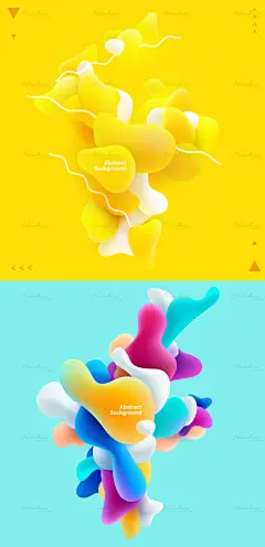 清新立体C4D风格夏日3D元素banner电商海报H5封面背景AI矢量素材-淘宝网