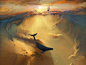 化身孤岛的鲸。（作者：俄罗斯插画师  Artem Chebokha(RHADS)） ​ ​​​​