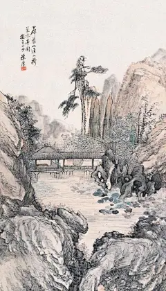 共有樽中好，言寻谷口来。薜萝山径入，荷芰水亭开。日气含残雨，云阴送晚雷。洛阳钟鼓至，车马系迟回。——唐·杜审言《夏日过郑七山斋》
【图：陈摩】
