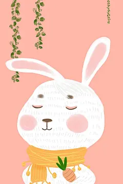 动物插画萌宠系列小白兔
