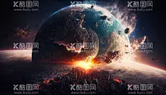 末日崩塌  - 源文件下载【酷图网】宇宙,太空,科幻,星空,神秘,末日,地球崩塌,探索,高清,壁纸
