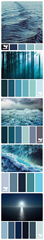 深邃神秘风格的蓝色海洋色彩搭配方案