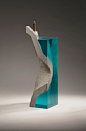 Ben Young - WATCHTOWER : Laminated float glass, cast concrete and bronze.
W170mm x D170mm x H620mm
[SOLD]