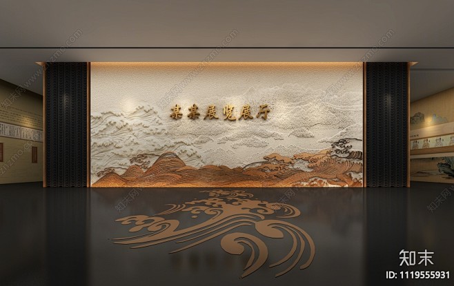 新中式展厅序厅3D模型下载【ID:111...