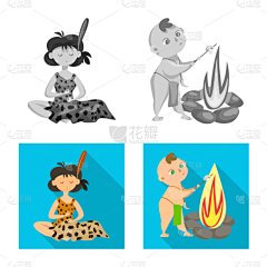 分离着色,史前时代,标志,人造物,男孩,远古的,人,考古学,发展,收集