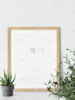 画框和海报在客厅里模仿.斯堪的纳维亚内陆。3D渲染，3D说明