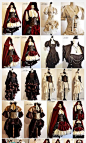 #手绘参考# 法国myoppa的 中世纪哥特复古风格的洋装裙子，帅到爆！