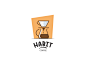 Habit Coffee type vector coffeeshop flat  design icon identity logo illustration