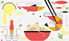 创意夏季海鲜面装饰图案矢量图 免抠png 设计图片 免费下载 页面网页 平面电商 创意素材