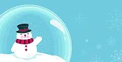 欧式圣诞节海报卡通背景矢量图 雪人 雪花玻璃球 背景 设计图片 免费下载 页面网页 平面电商 创意素材