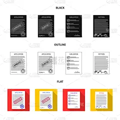 分离着色,文档,图标集,表格,一个物体,疤,纸,空白的,比较,收集