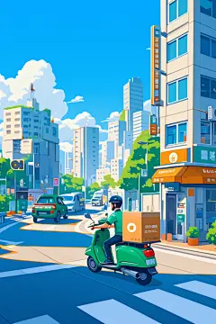 快递员人物形象插画