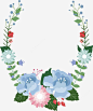 蓝色玫瑰装饰框高清素材 免抠 页面网页 平面电商 创意素材 png素材