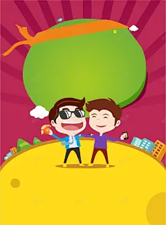 卡通人物背景 设计图片 免费下载 页面网页 平面电商 创意素材